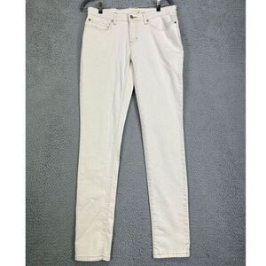 Eileen Fisher Jeans Womens 8 Beige Organic Cotton Blend Skinny‎ Stretch Denim